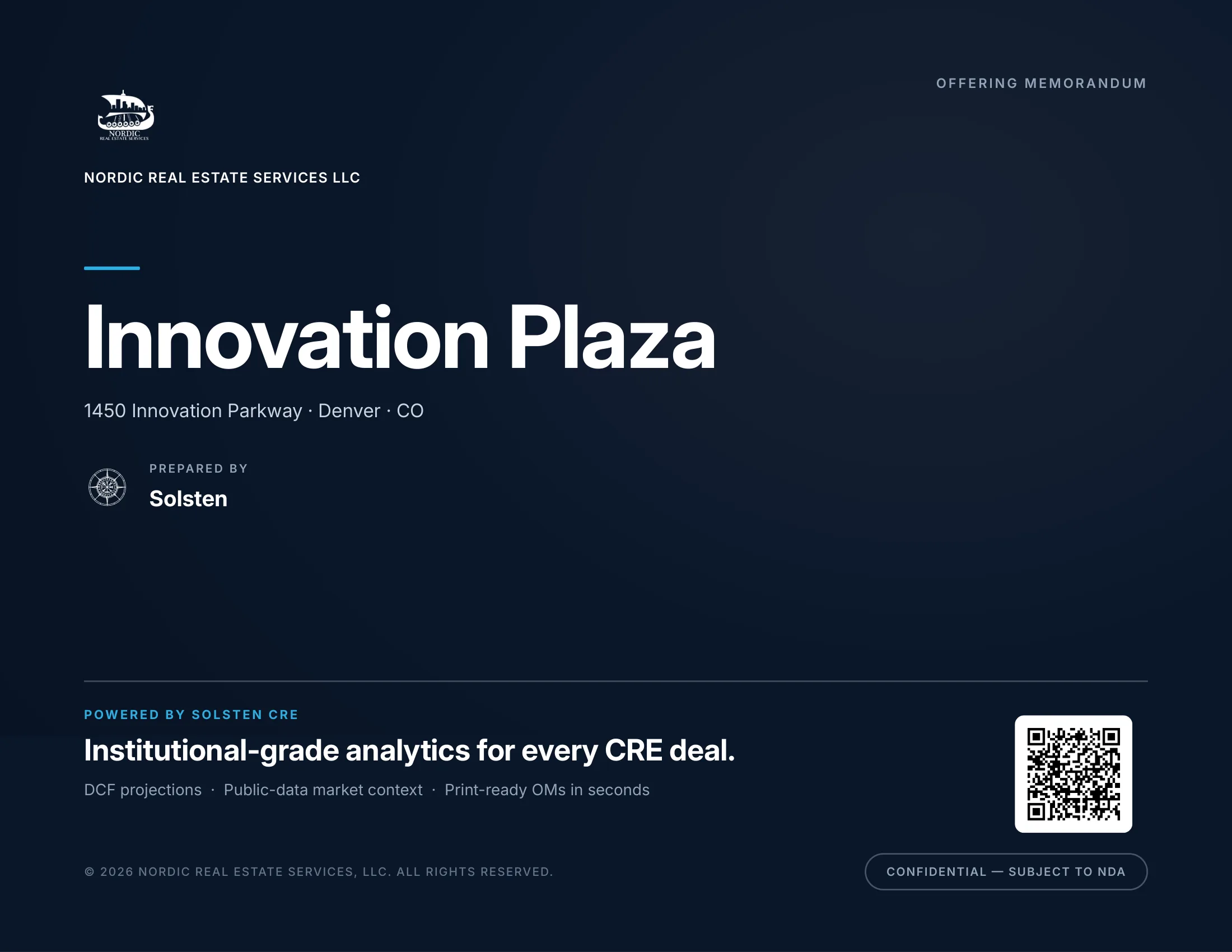 Innovation Plaza investment packet page 21 of 21, generated by Solsten CRE